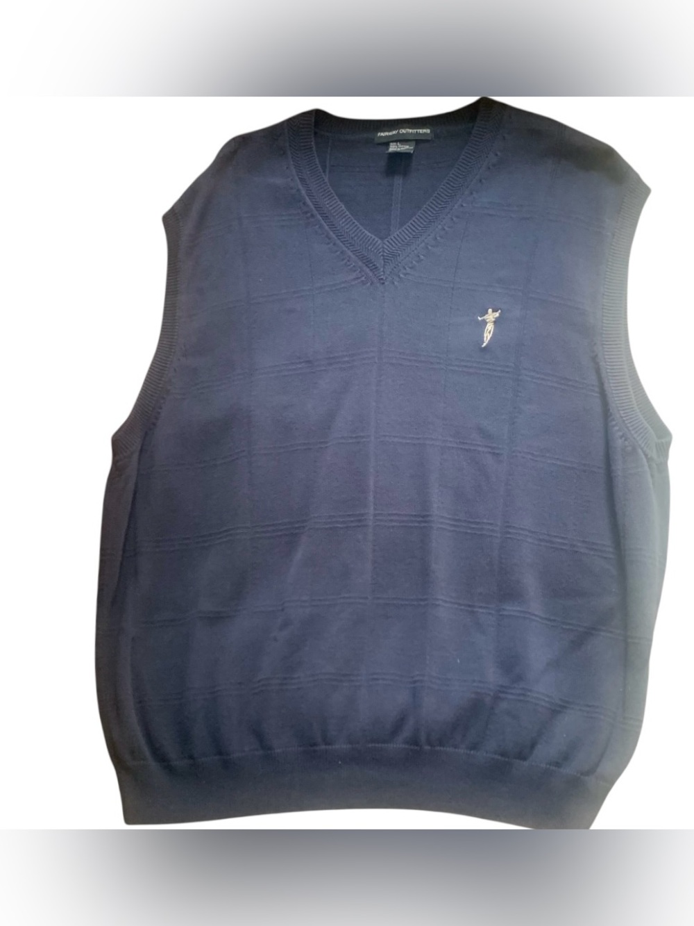 Fairway Outfitters Golf Sweater Vest Cotton Knit  V-Neck Sleeveless Men Size L